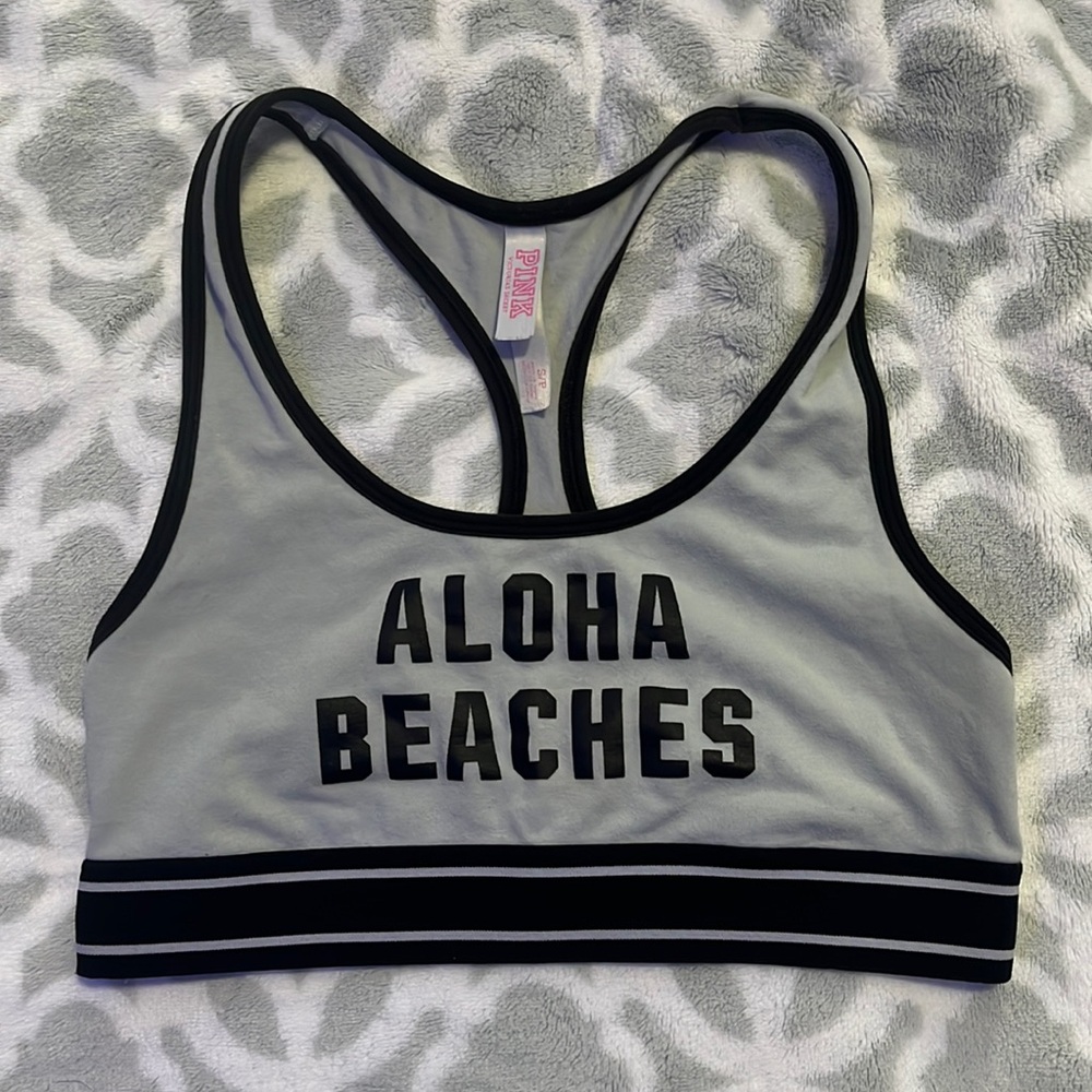 Women’s Pink Aloha Beaches Sports Bra